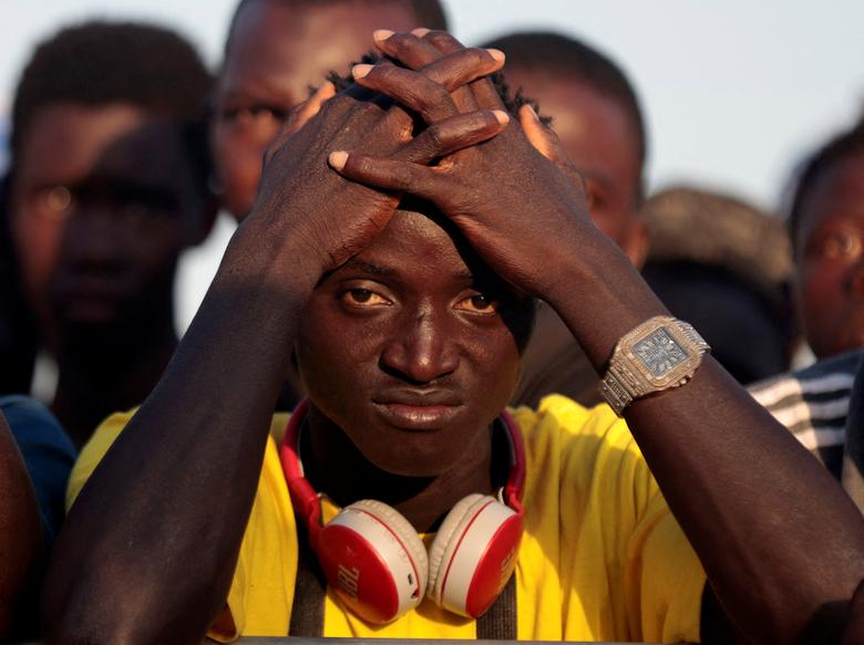 A Senegal fan looks dejected after Netherlands' Cody Gakpo scores their first goal. REUTERS/Zohra Bensemra